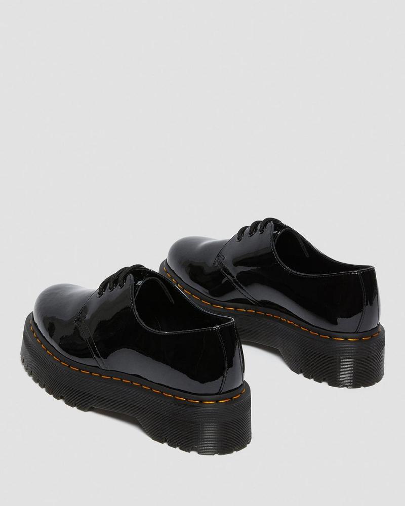 Women's Dr Martens 1461 Patent Leather Platform Oxfords Shoes Black | AU 364DFM